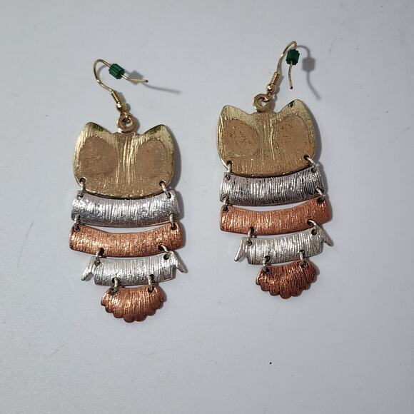 🌻3 For $18 Owl Dangle Boho Earrings - Picture 3 of 3